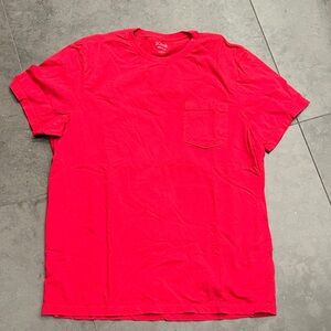 J Crew Broken In Classic Red Men's T-Shirt. Single pocket Size L
